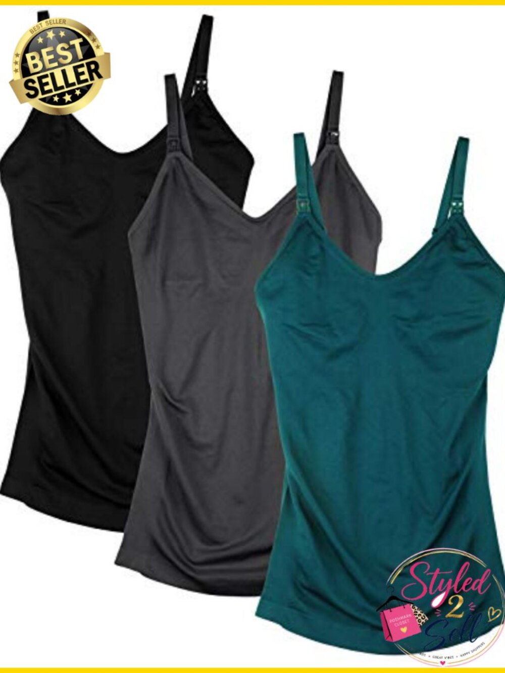 Seamless Maternity Nursing Tank Cami with Adjustable Straps